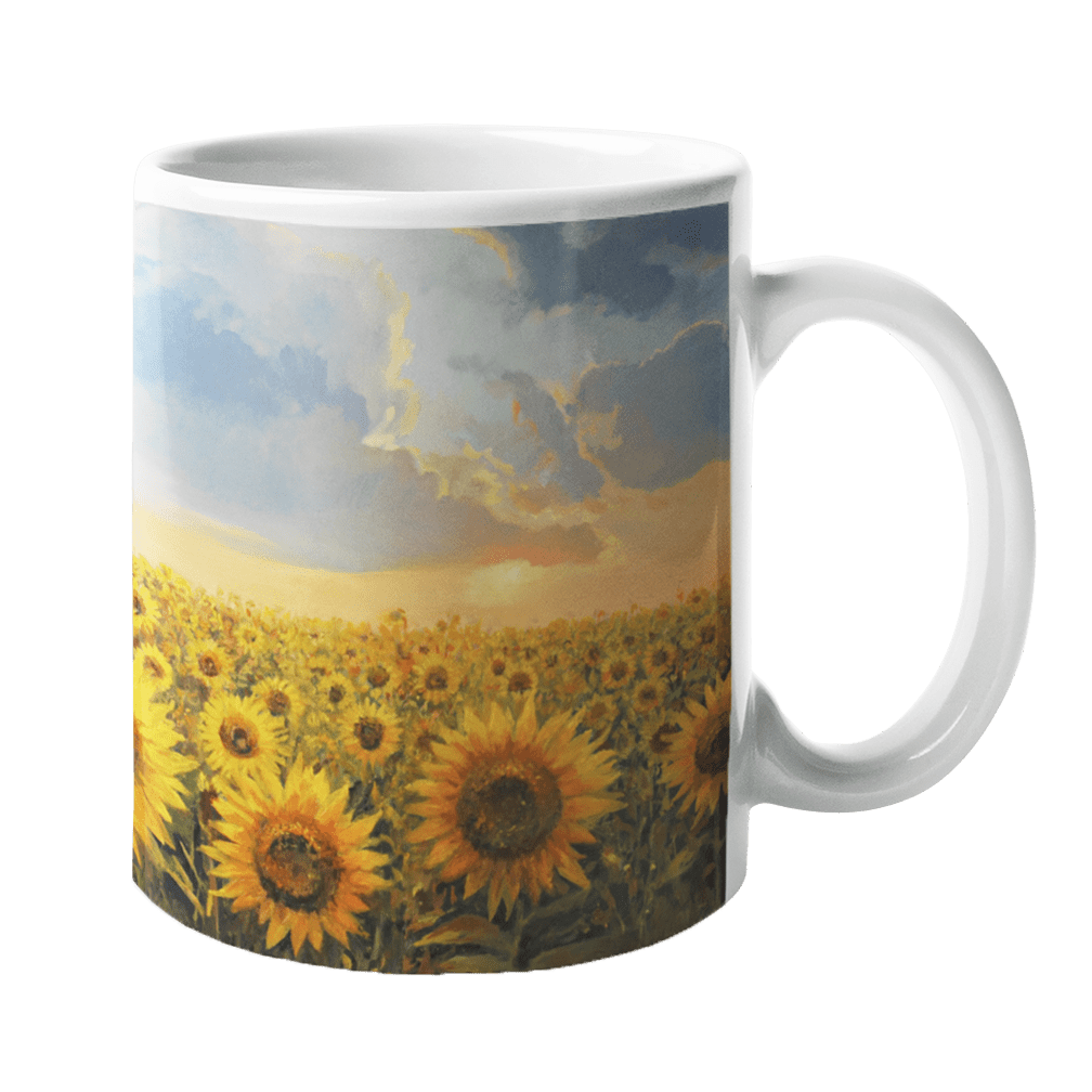 11oz Mug with Sunflowers Image